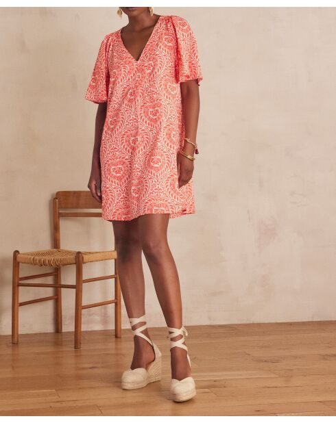 Oranje jurk met print Roma
