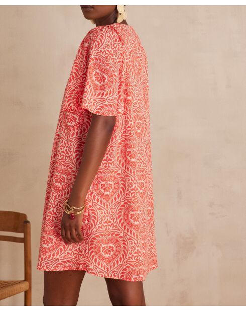Oranje jurk met print Roma