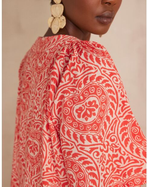 Oranje jurk met print Roma