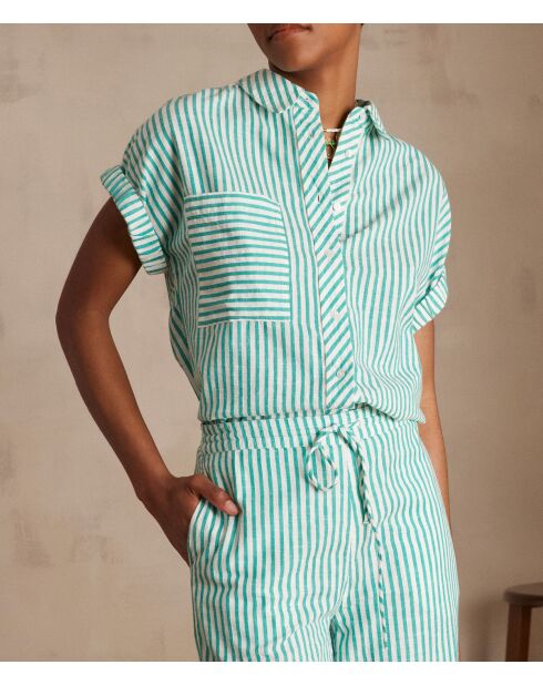 Blusa Phoenix con rayas verdes inglesas