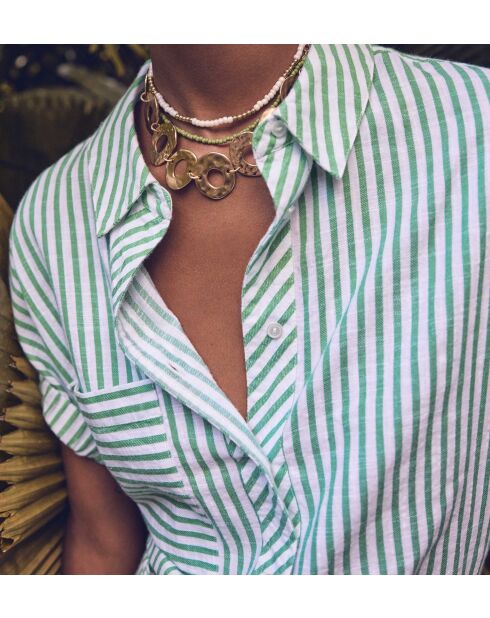 Blusa Phoenix con rayas verdes inglesas