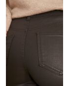 Suzy donkerbruine broek met coating