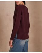 Clement gebreide trui met aubergine