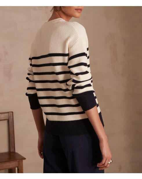 Ecrufarbener Strickpullover Cliff