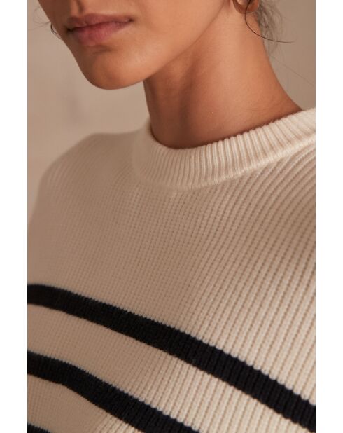 Ecrufarbener Strickpullover Cliff