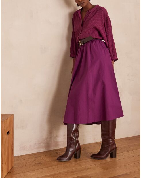 Donkerfuchsiabruine rok