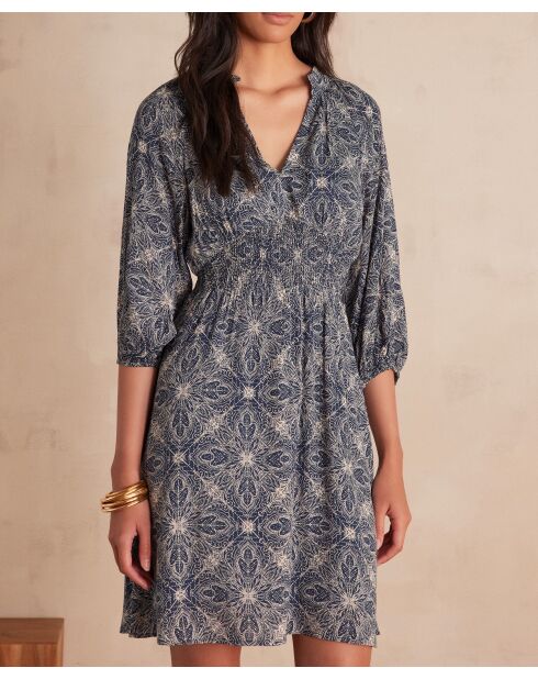 Robe Rei imprimée marine