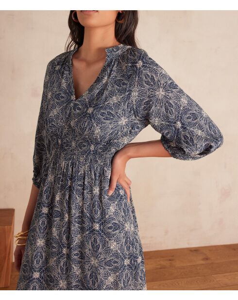 Robe Rei imprimée marine