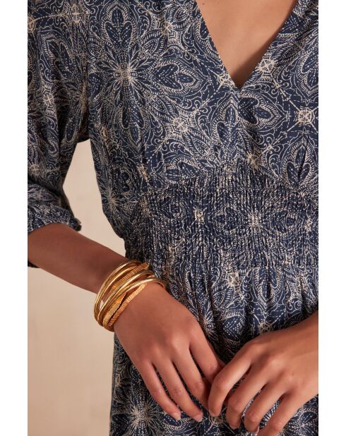 Robe Rei imprimée marine