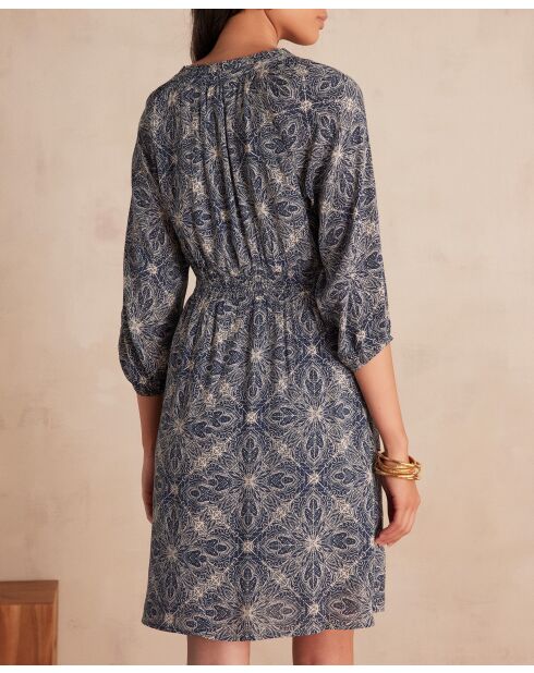 Robe Rei imprimée marine