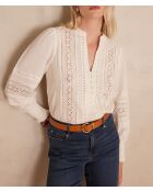 Blouse Baila brodée écrue