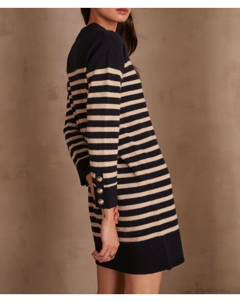 Marineblauwe gebreide jurk Laetitia