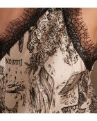 Mindy ecrufarbene bedruckte Bluse