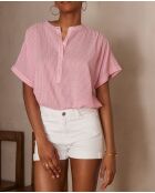 Blusa a righe fucsia leggera Pia
