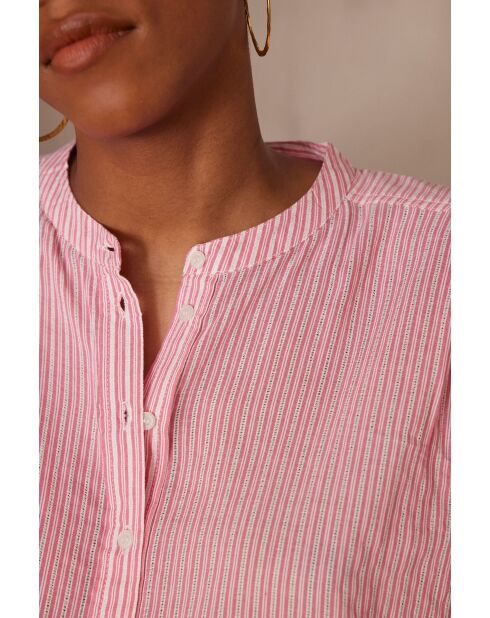 Blusa a righe fucsia leggera Pia