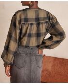 Blusa Samantha in tartan color mandorla