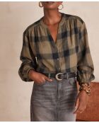 Blusa Samantha in tartan color mandorla