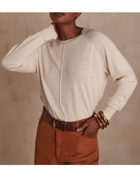Cremefarbener Strickpullover Ary Lurex
