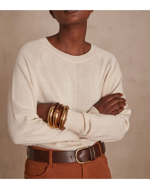 Cremefarbener Strickpullover Ary Lurex