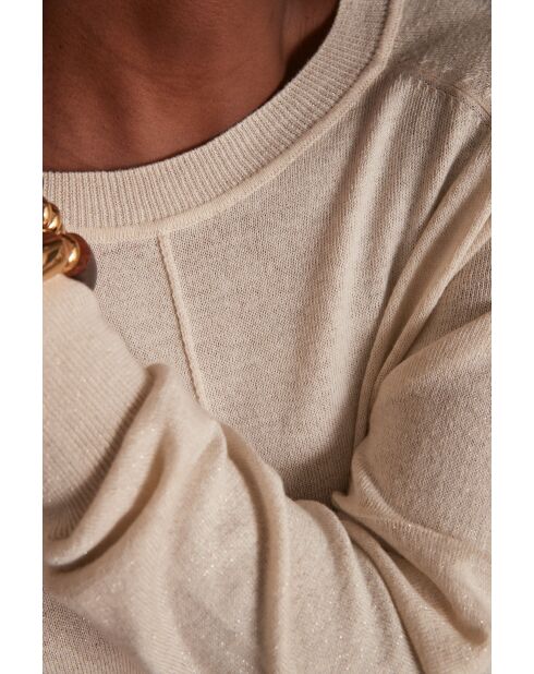 Cremefarbener Strickpullover Ary Lurex