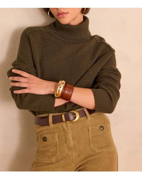 Khakifarbener Strickpullover von Célestin