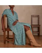 Vestido estampado turquesa Manale
