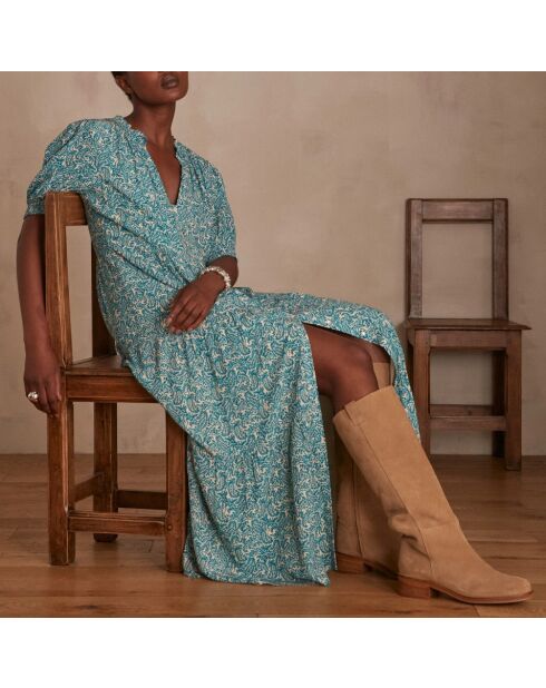 Vestido estampado turquesa Manale