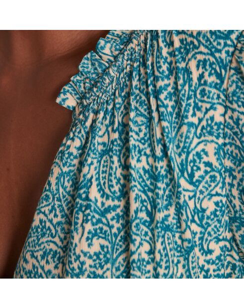 Vestido estampado turquesa Manale