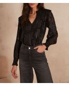 Benie zwarte jacquardblouse