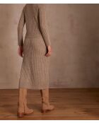 Emma donkertaupe gebreide rok