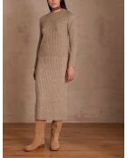 Emma donkertaupe gebreide rok