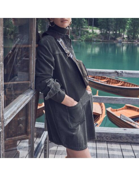 Khakifarbenes Samtkleid Rita