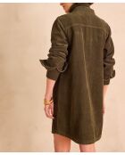 Khakifarbenes Samtkleid Rita