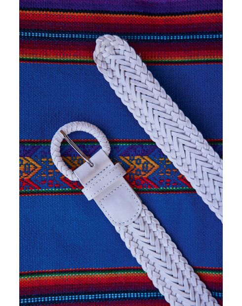 Ceinture moyenne Enzo en cuir blanche
