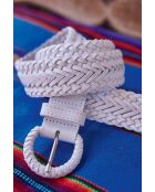 Ceinture moyenne Enzo en cuir blanche