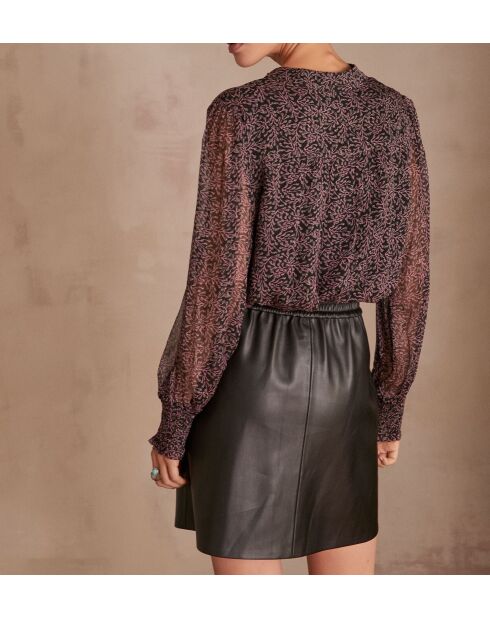 Burgunderrote bedruckte Bluse Basilia