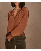 Blouse en satin Bradley camel
