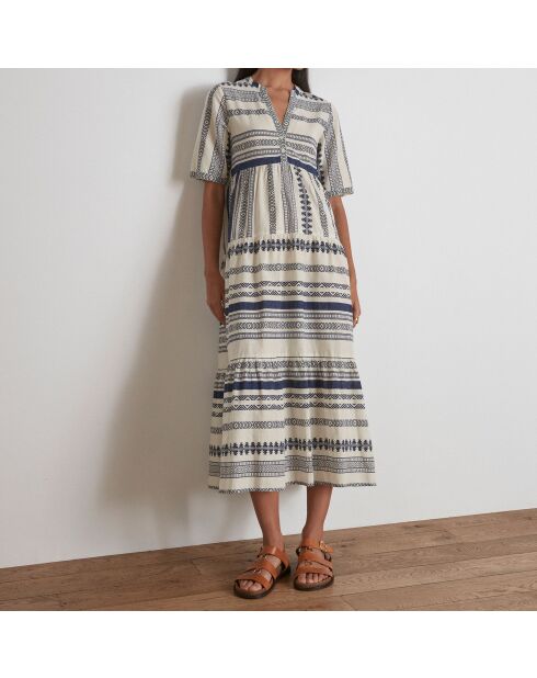 Kleid mit Kirschschnurmuster