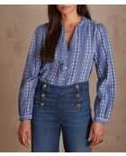 Ecrufarbene Jacquard-Bluse Bergamote