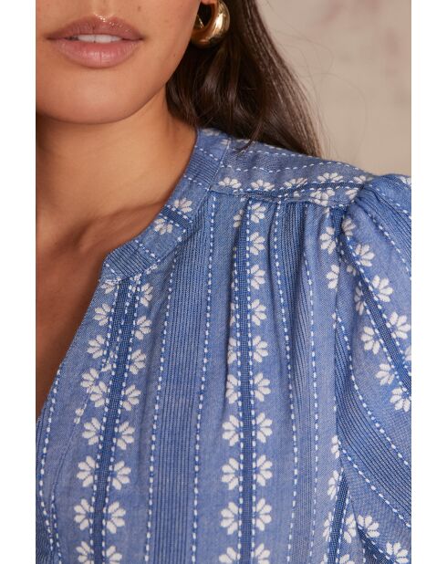 Ecrufarbene Jacquard-Bluse Bergamote