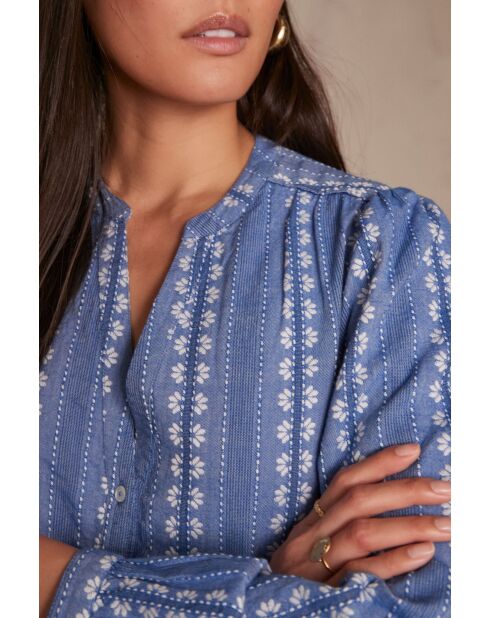 Ecrufarbene Jacquard-Bluse Bergamote