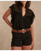 Cindy schlichte schwarze Bluse