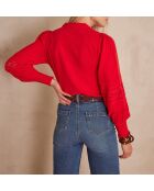 Rote bestickte Bluse Baila
