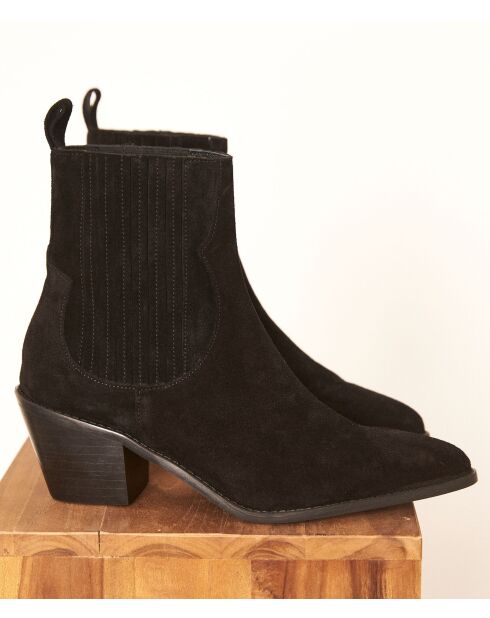 Bottines Habby en cuir noires