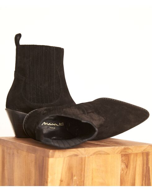 Bottines Habby en cuir noires