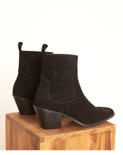 Bottines Habby en cuir noires