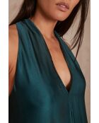 Robe Amandine imprimée pétrole