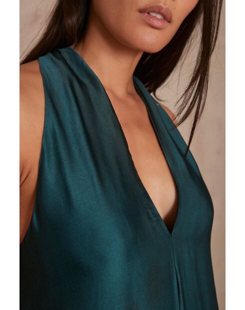 Robe Amandine imprimée pétrole