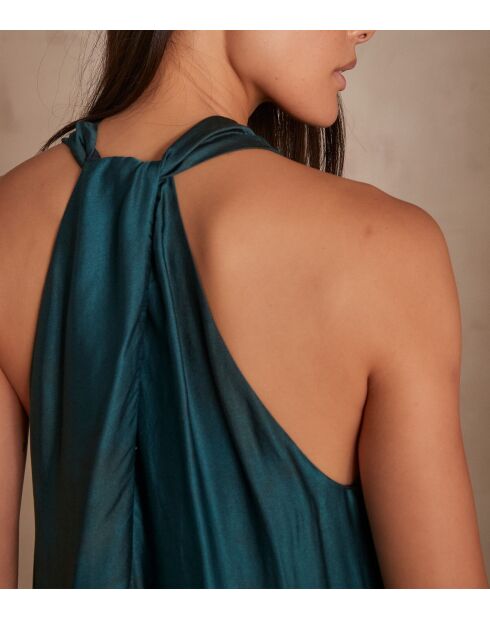 Robe Amandine imprimée pétrole