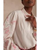 Clementine blouse met lichtroze borduursel